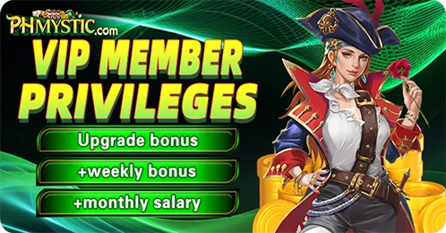 PHMYSTIC casino referral program banner with group of friends and bonus coins